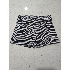 Justice Girls Shorts Size 7 Zebra Print Black White Stretch Athletic Shorts